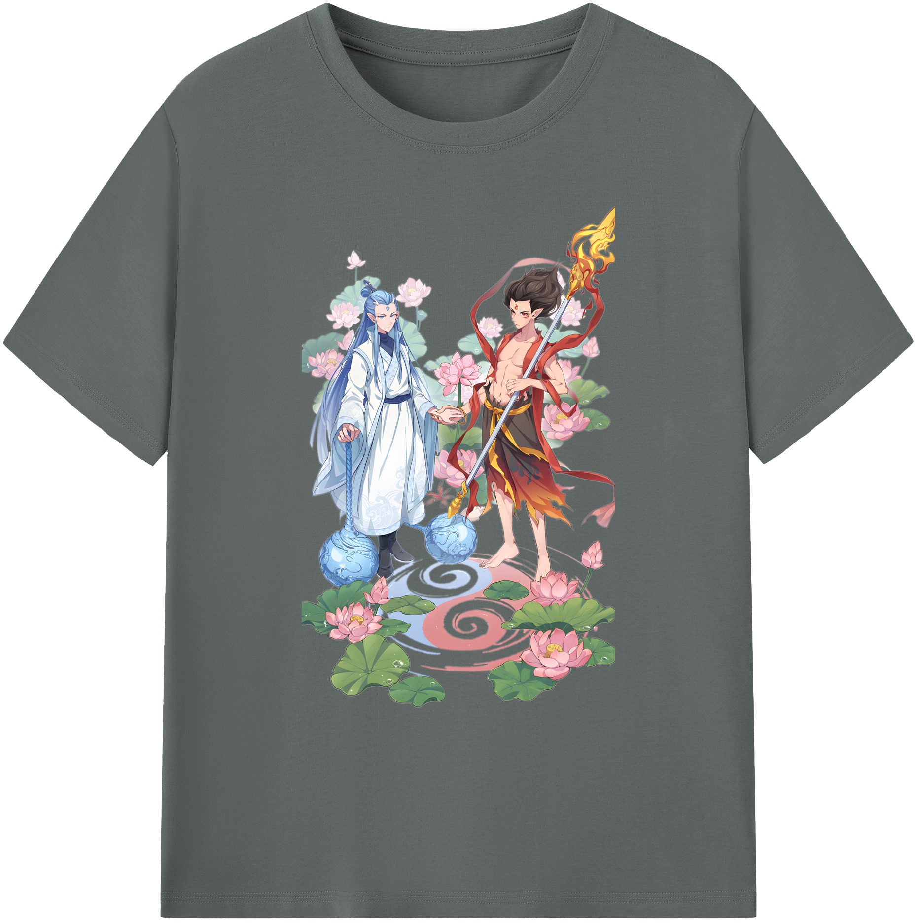 （画像用） Ne Zha 2 ナタ 魔童の大暴れ 綿100％ メンズ半袖Tシャツ｜肌触りやわらか＆通気性